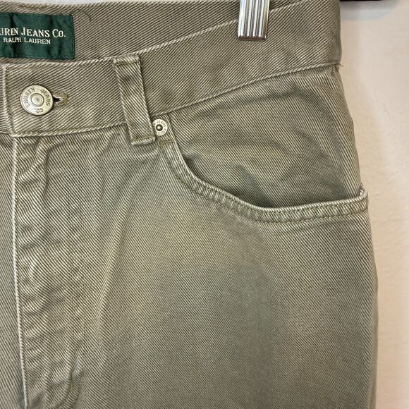 Lauren Ralph Lauren Pants Womens Tan Khaki Denim Mom Jeans Minimal Modern Size 6 - Picture 5 of 11